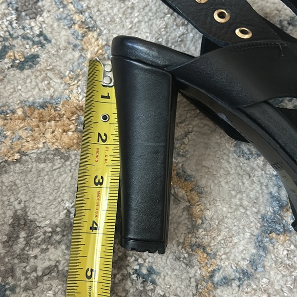 ALLSAINTS Women's Sienna Pointed Toe Black Leather High Heel Sandals - Picture 7 of 12